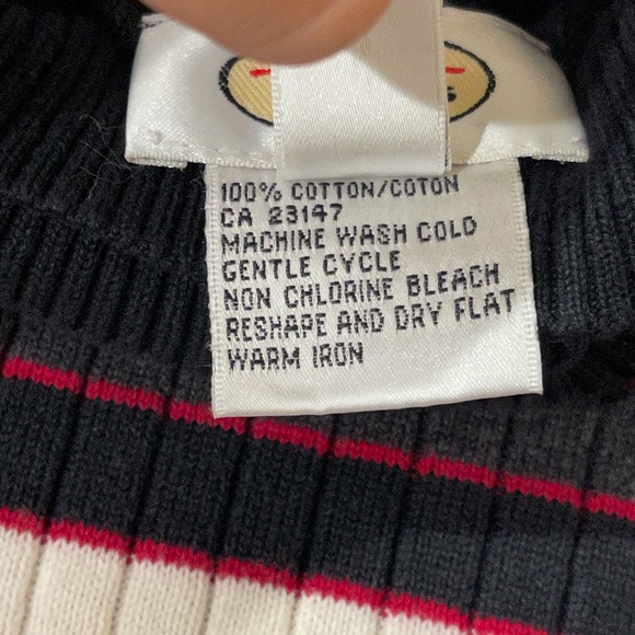 Talbots Turtleneck Striped Long Sleeve Sweater Size Medium 100% Cotton - Picture 5 of 7